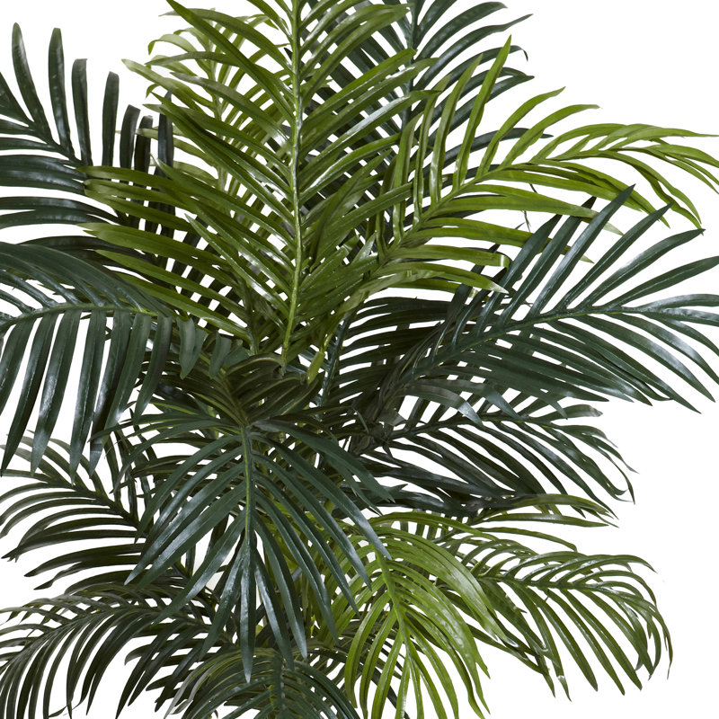 53'' Faux Palm Tree in Wood Decorative Vase