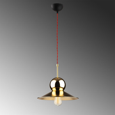 1 - Light Gold/Red/Black Single Pendant