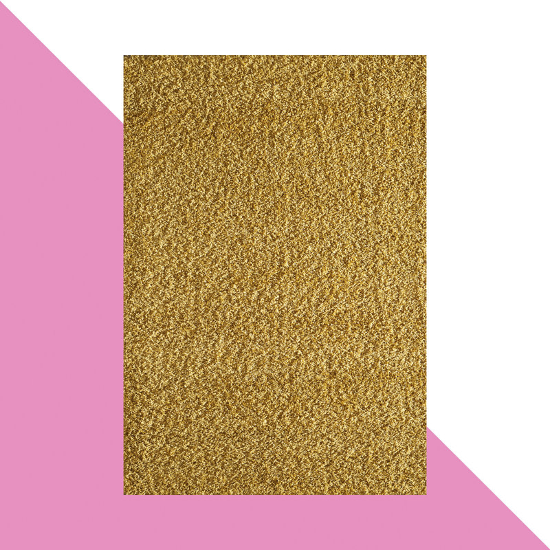 Esterly Gold Shaggy Rug, Rectangle 120 x 170cm