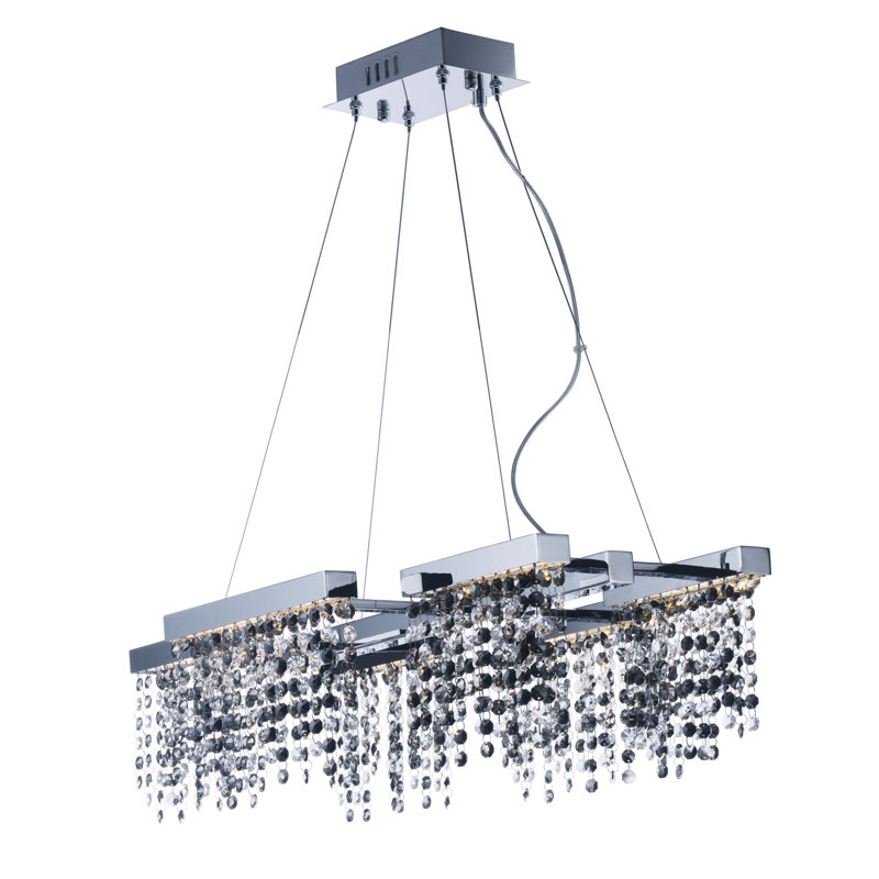 6 - Light Dimmable LED Tiered Chandelier