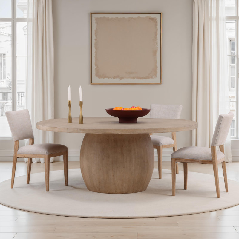 Bloxom Pine Round Unfinished Solid Wood Dining Table
