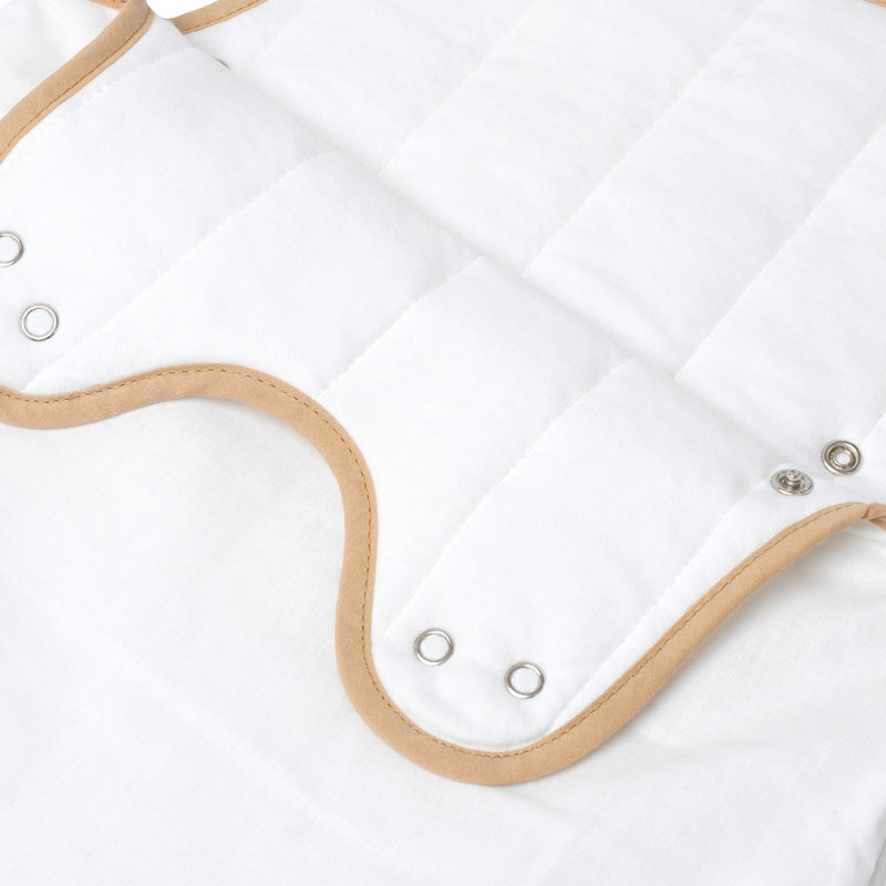 Organic Sleeping Bag (0-6 Months) Reverse: 100% Cotton Baby Sleeping Bag, White