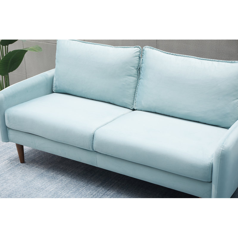 Estancia 72'' Velvet Sofa, Light Gray Velvet