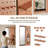 Full-Length Mirror With Storage Shelf And Hooks Multi-Functional Wall-Mounted Mirror With Panel Design Suitable For Bedrooms/Living Rooms/Entryways Cherry Wood Finish