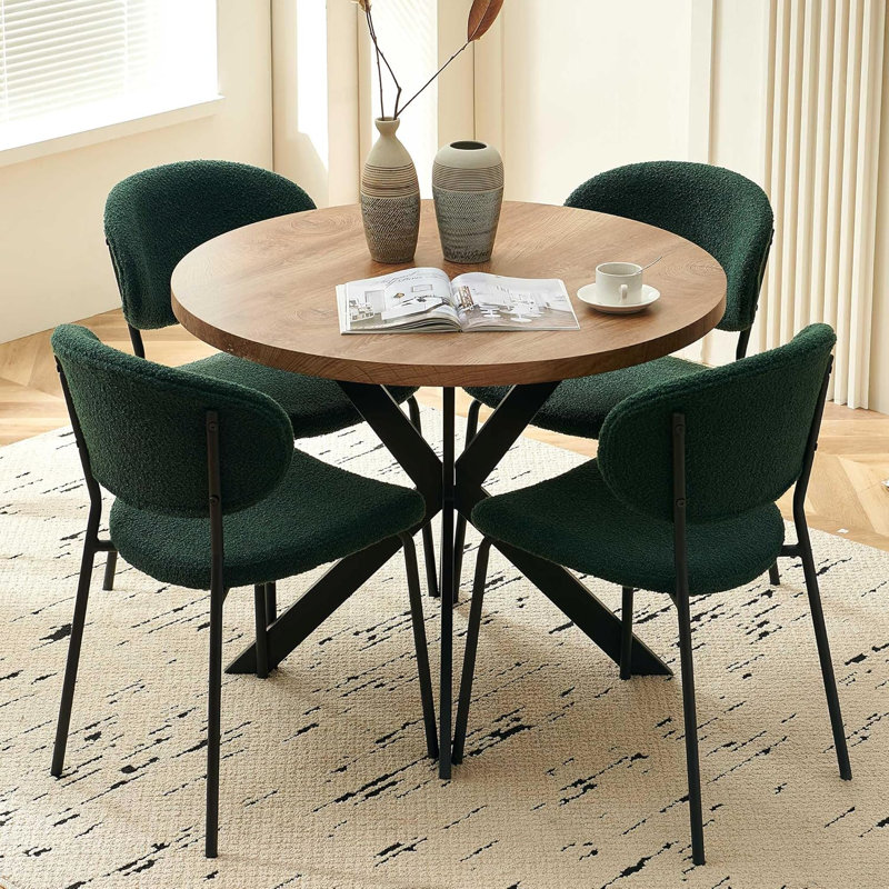 4-Seater Round Kitchen Table Chairs Set