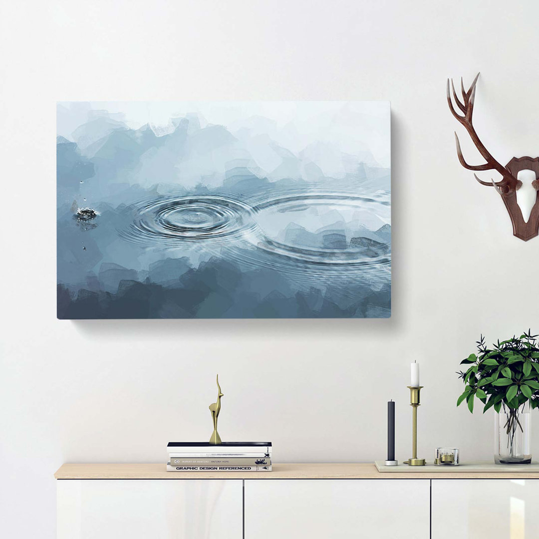 Water Droplets On A Lake In Abstract - Wrapped Canvas