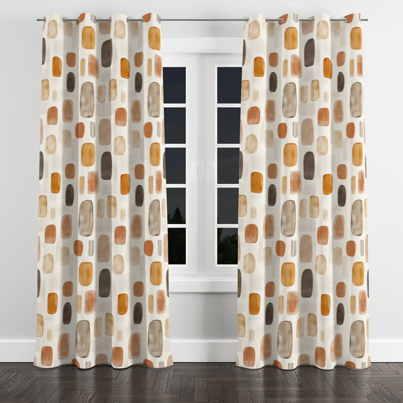 Country Farmhouse Velvet Curtains - Brown Badita Grommet Curtain - 1 Panel, 52" W x 84" L, Silver Grommets