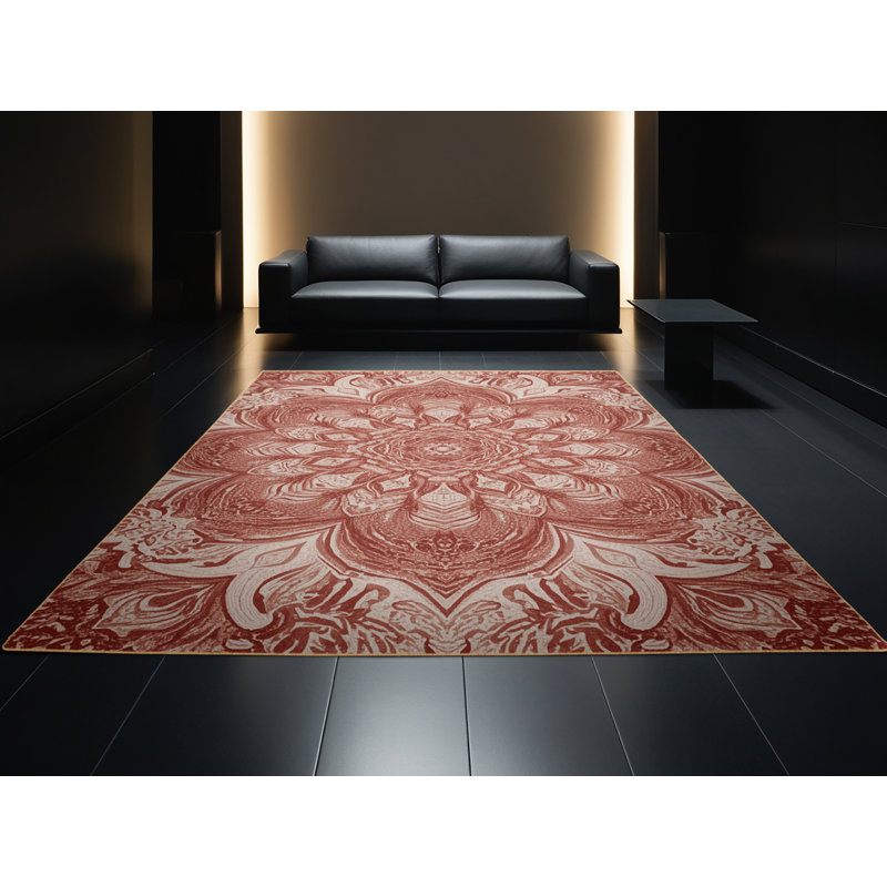 Machine Washable Karlov Valentines Modern & Contemporary Abstract Rug in Brown – LightBrown Binding, 2 x 4