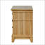 Table de chevet en chêne naturel de style ferme avec 3 tiroirs, bois massif et placage de pacane pour le rangement de la chambre à coucher