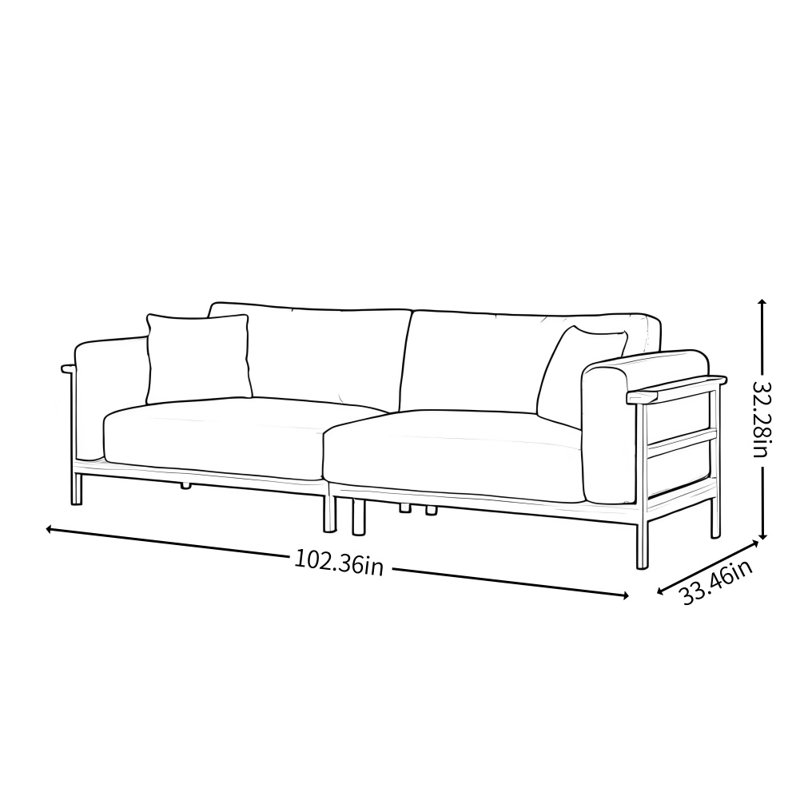 French Retro Solid Wood Green Sofa, Burlywood