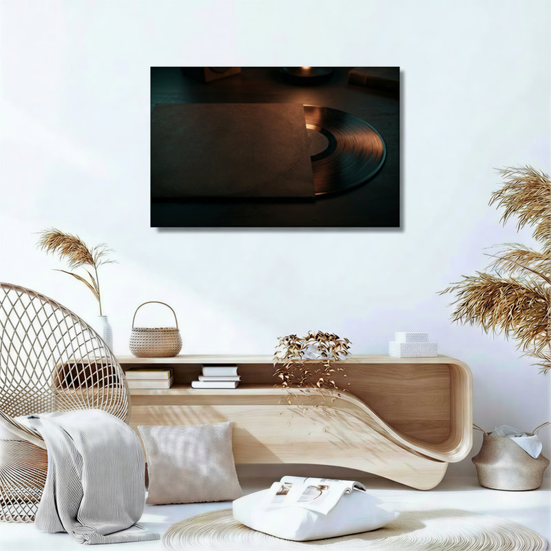 Ensemble de 1 tableau sur toile en forme de disque vinyle, 20"H x 30"W, Wrapped Canvas