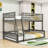 Josip Full XL Over Queen Solid Pine Wood Bunk Bed With Ladder, Guardrails-1980732477