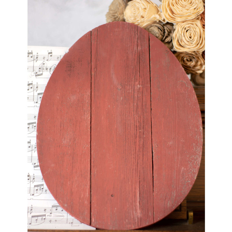 Grand œuf en bois Crumity, Rouge rustique