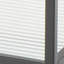 Étagère de rangement en métal noir à 4 tablettes avec tablettes en verre transparent