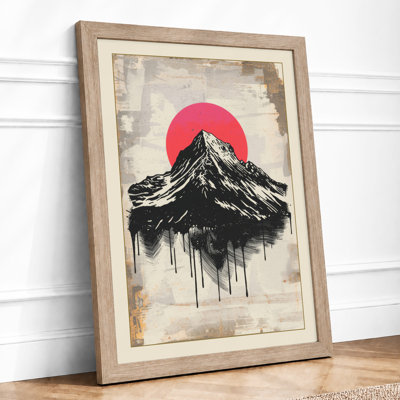 Mountain And Rising Sun Japandi - Print