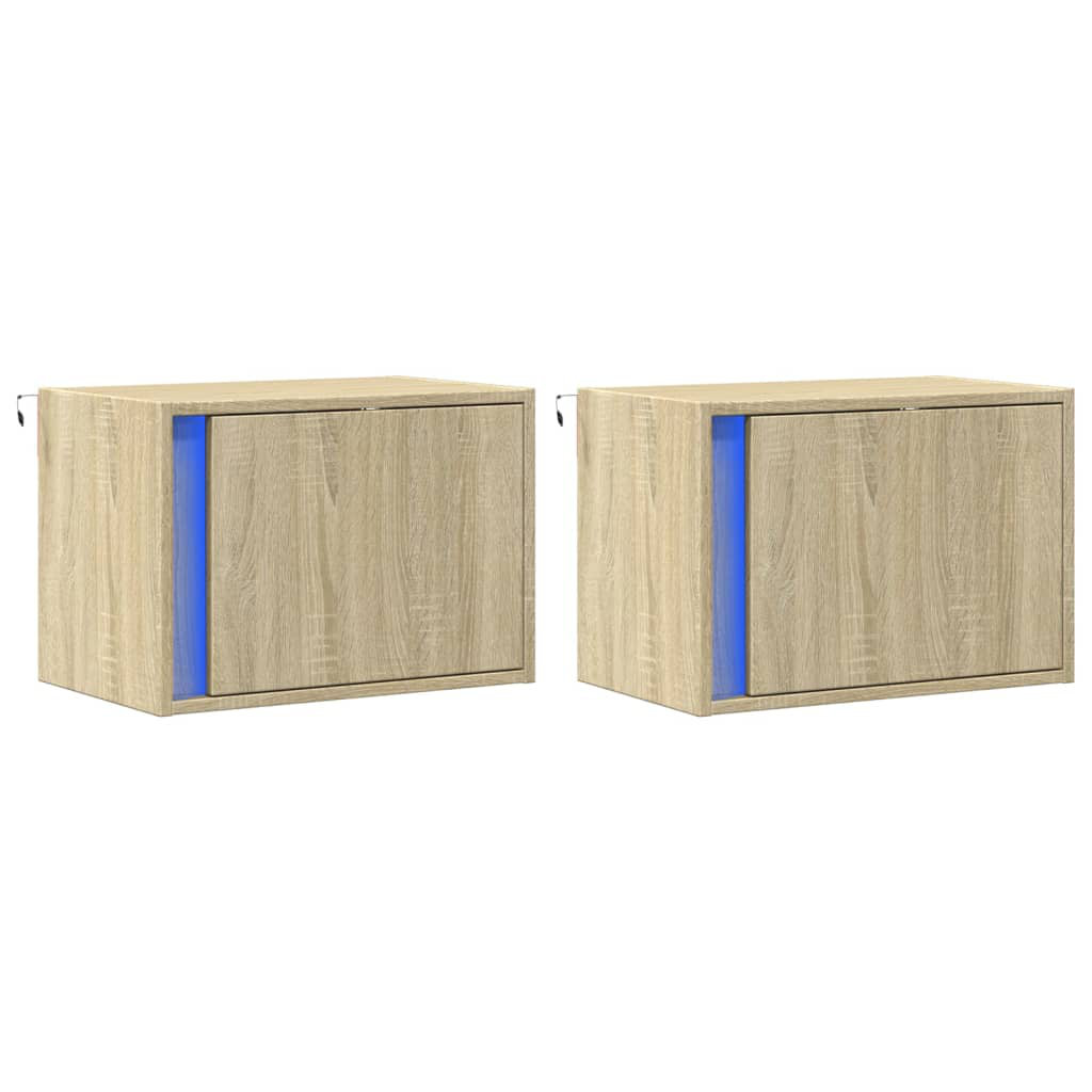 Vidaxl wall-mounted bedside tables with LED lights