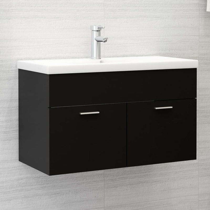 Geiss 800mm Single Bathroom Vanity with Integrated Ceramic Basin, Black