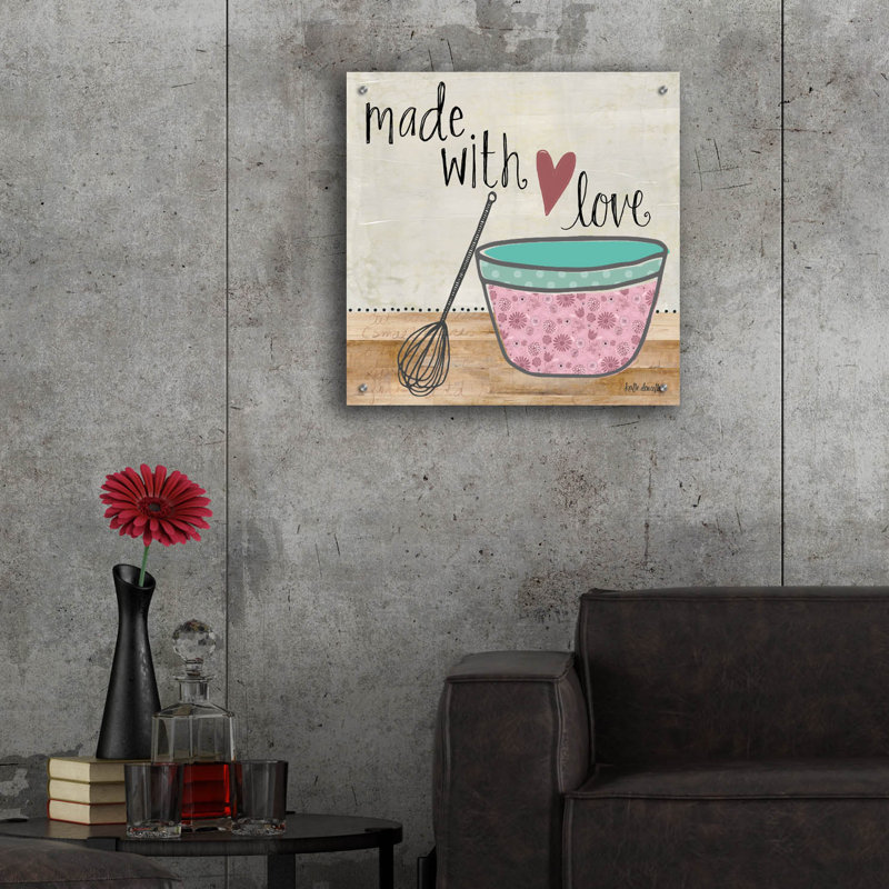  «Made With Love» par Katie Doucette, art mural en verre acrylique, 24 po x 24 po, H 24 po x l 24 po