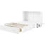 Grand lit blanc pour grand lit avec tiroir et tablette fonctionnelle, grand assemblage