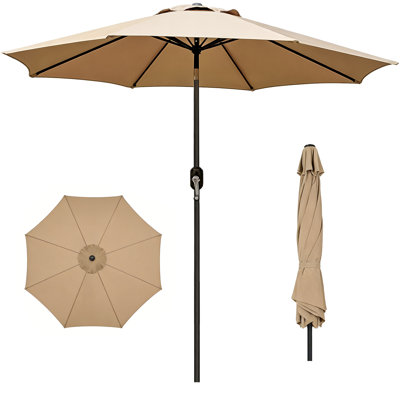 9FT Crank Lift Auto-Tilt Patio Umbrella