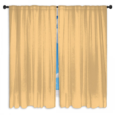 Solid Beige Color Window Curtains Solid Sheer & Room Darkening - 2 Panels
