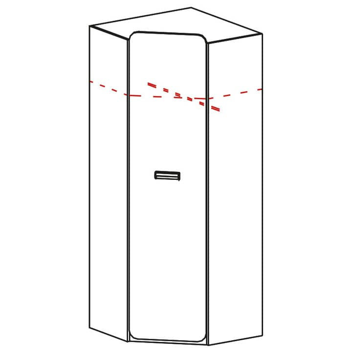 Oriyana 1 Door Manufactured Wood Wardrobe, White Matt/Oak Nash
