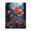Horloge murale moderne rouge, rouge, bleu, fleurs et coquelicots-99632721