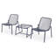 Ensemble de conversation d'extérieur 3 pièces Kincaid, structure en fer avec 2 chaises en filet et 1 table d'appoint, finition bleu marine mat-1091627349
