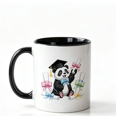 1pc of a Fun Panda-Themed Graduation Mug, Suitable for Coffee Or Juice.
