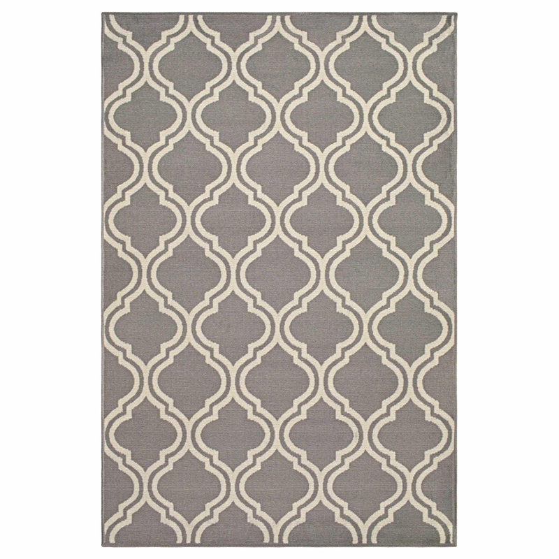 Tapis d'intérieur tissé à la machine à motif treillis marocain moderne Hunfredo, Rectangle 3 pi x 5 pi