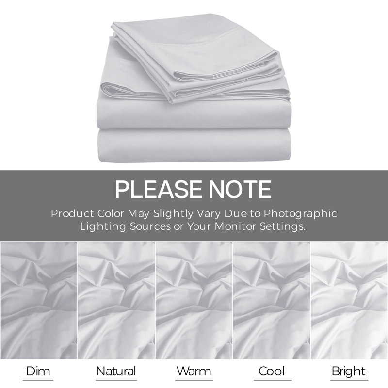 4 Piece Complete Bedding Set Duvet Cover Set With Fitted Bed Sheet & Pillowcases, White