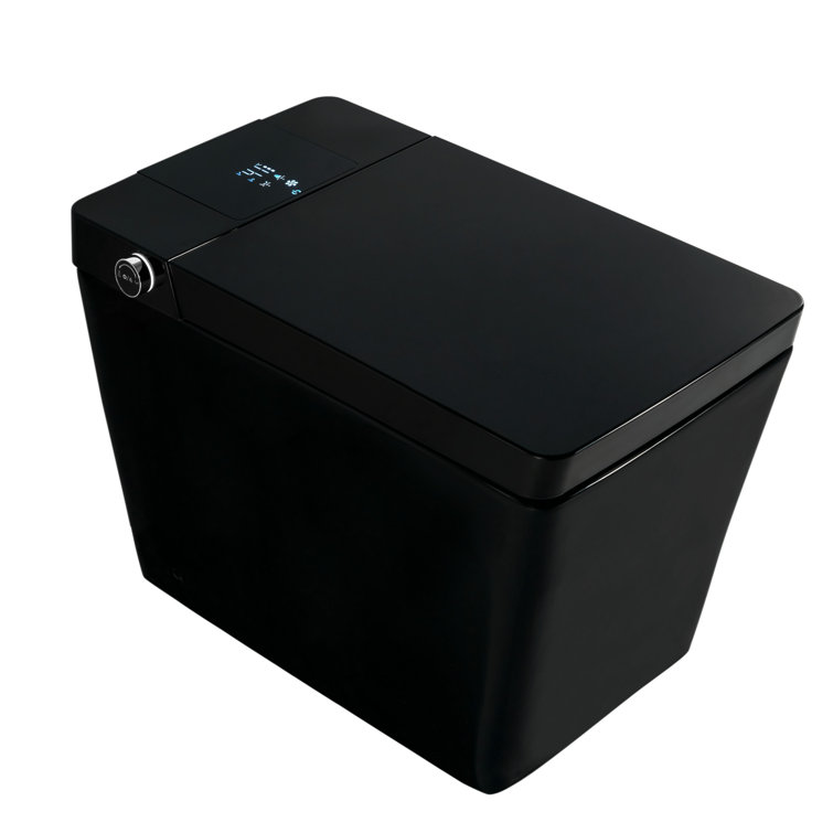 Multifunctional Flat Square Smart Toilet With Automatic Flush With Remote Control/Foot Sensor/Night Light