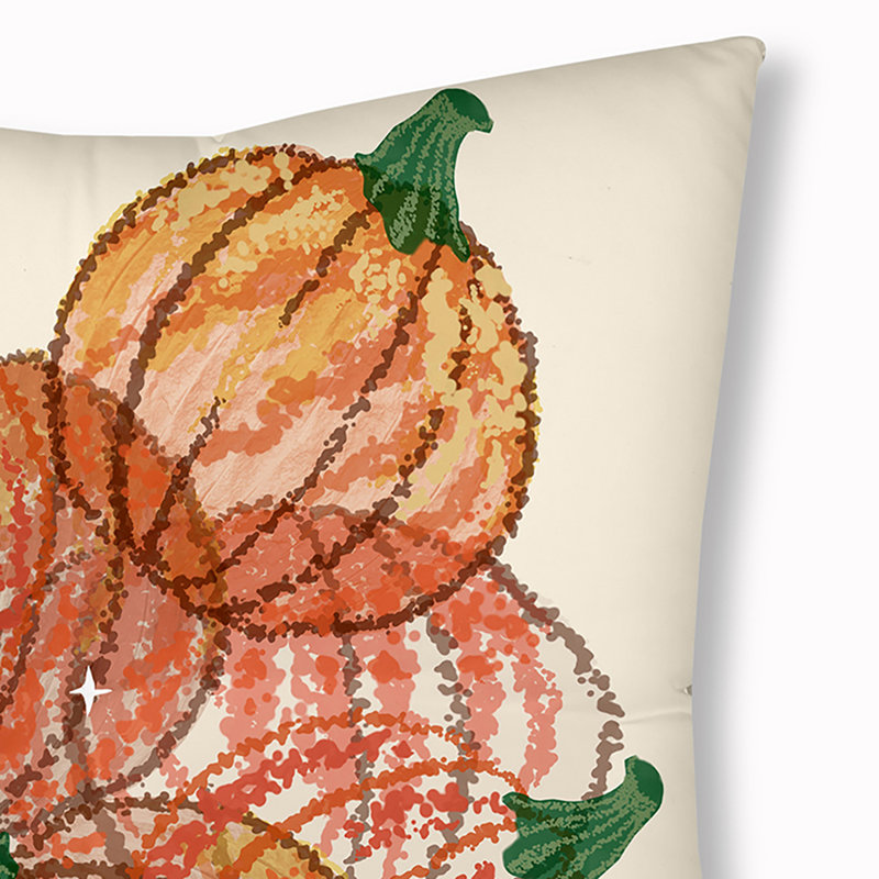 329_Oreiller capitonné à motif d'automne, 26 po x 26 po