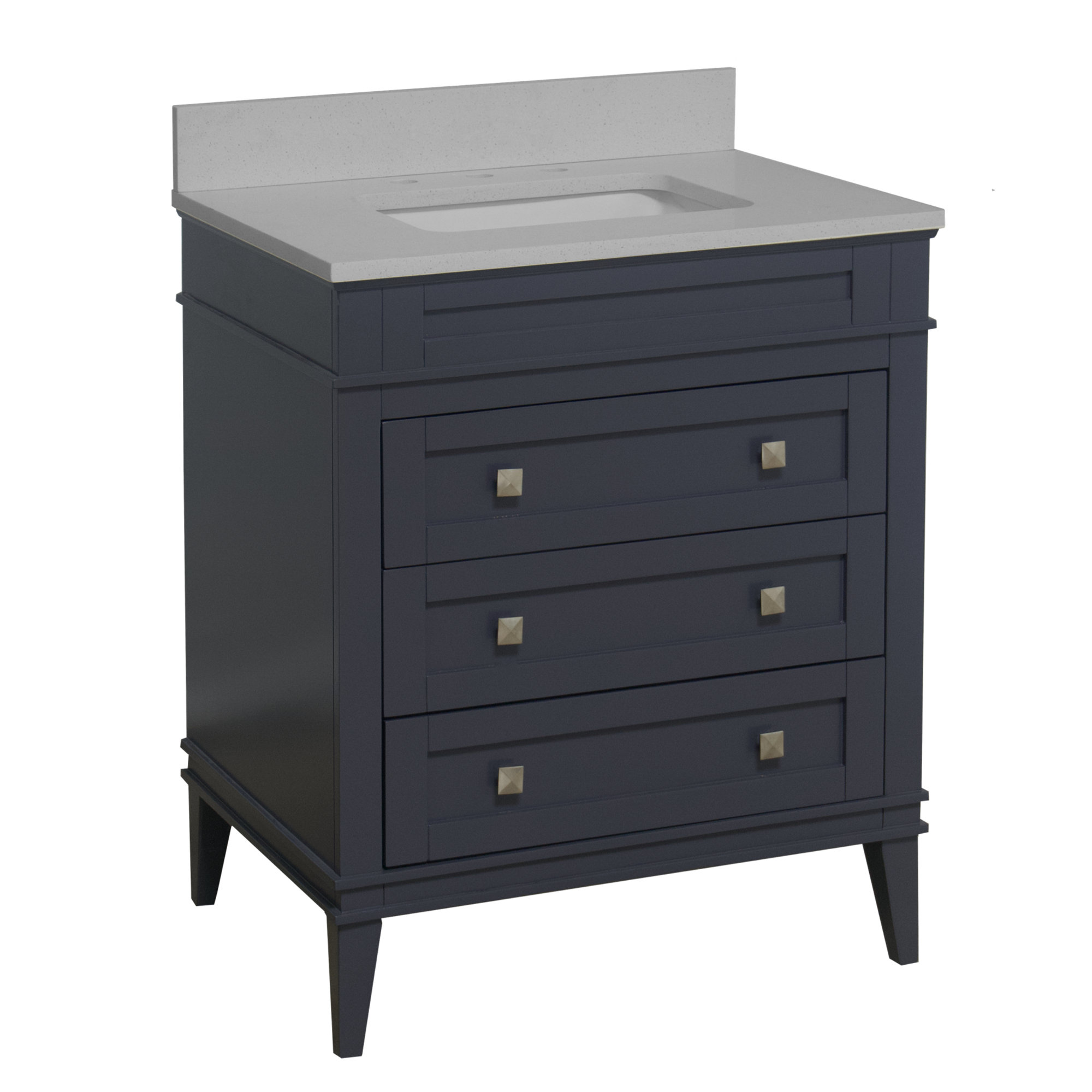 Frankfurt 30'' Single Bathroom Vanity, Quartz, Marine Gray
