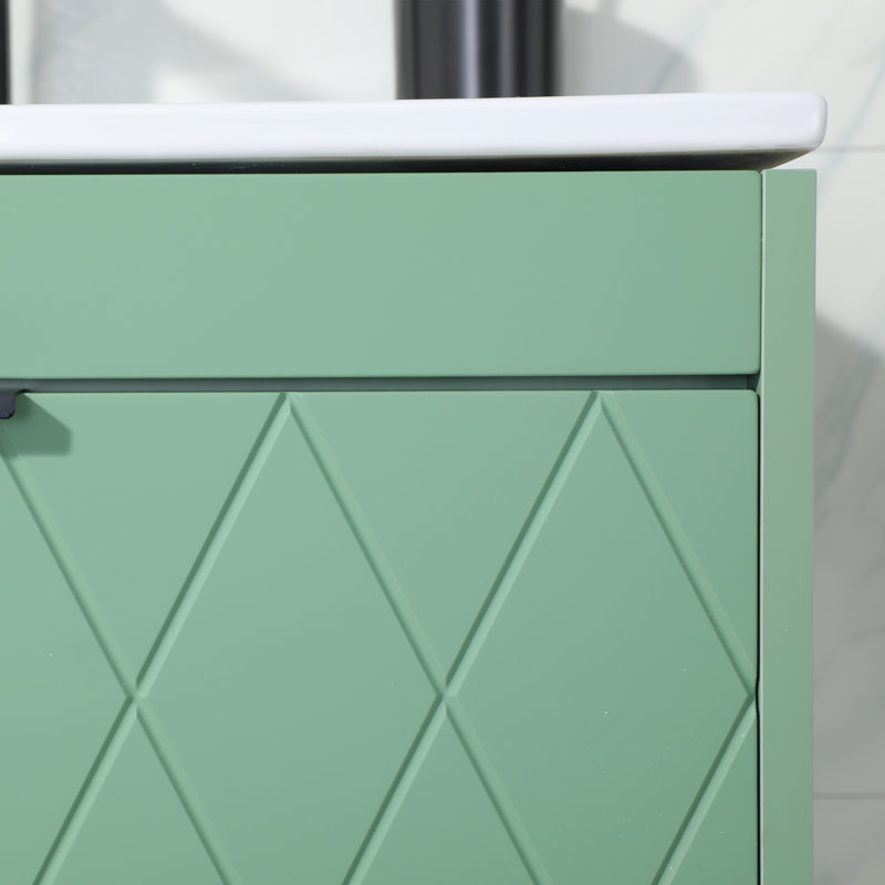Ensemble de meuble-lavabo mural 24 po vert
