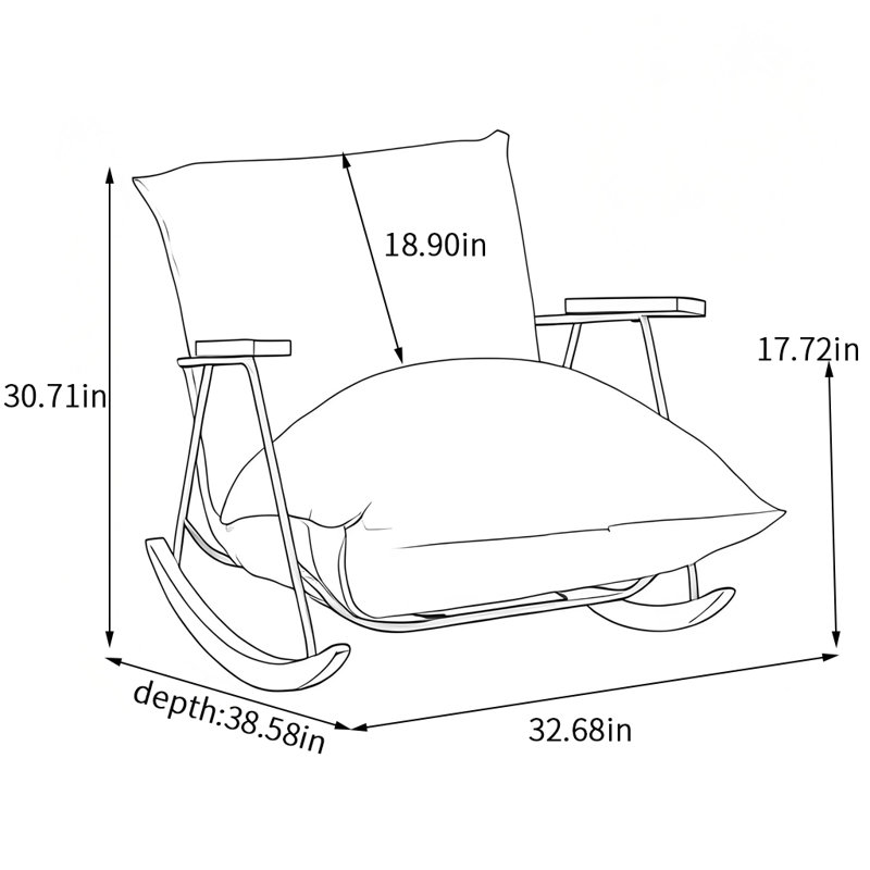 Chaise confortable avec accoudoirs en bois, Orange