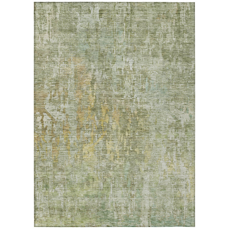 Tapis extérieur lavable abstrait 10 pi x 14 pi Sage