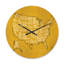 Carte vintage jaune des États-Unis - horloge murale moderne en bois-63618060