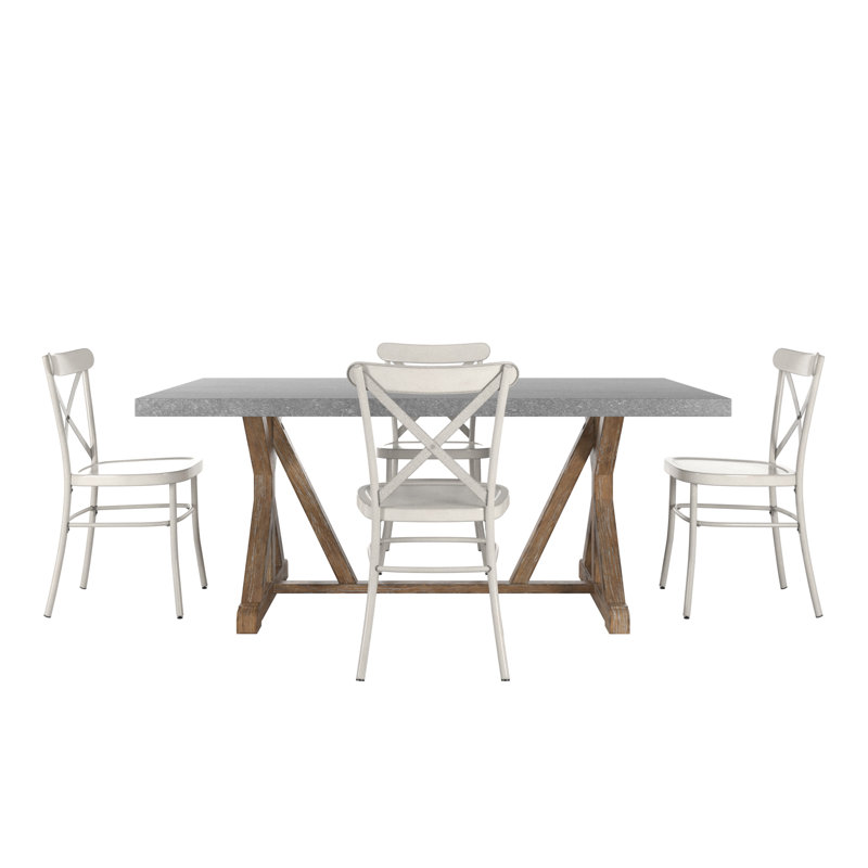 Ensemble de table de salle à manger Cann Rustic, Blanc