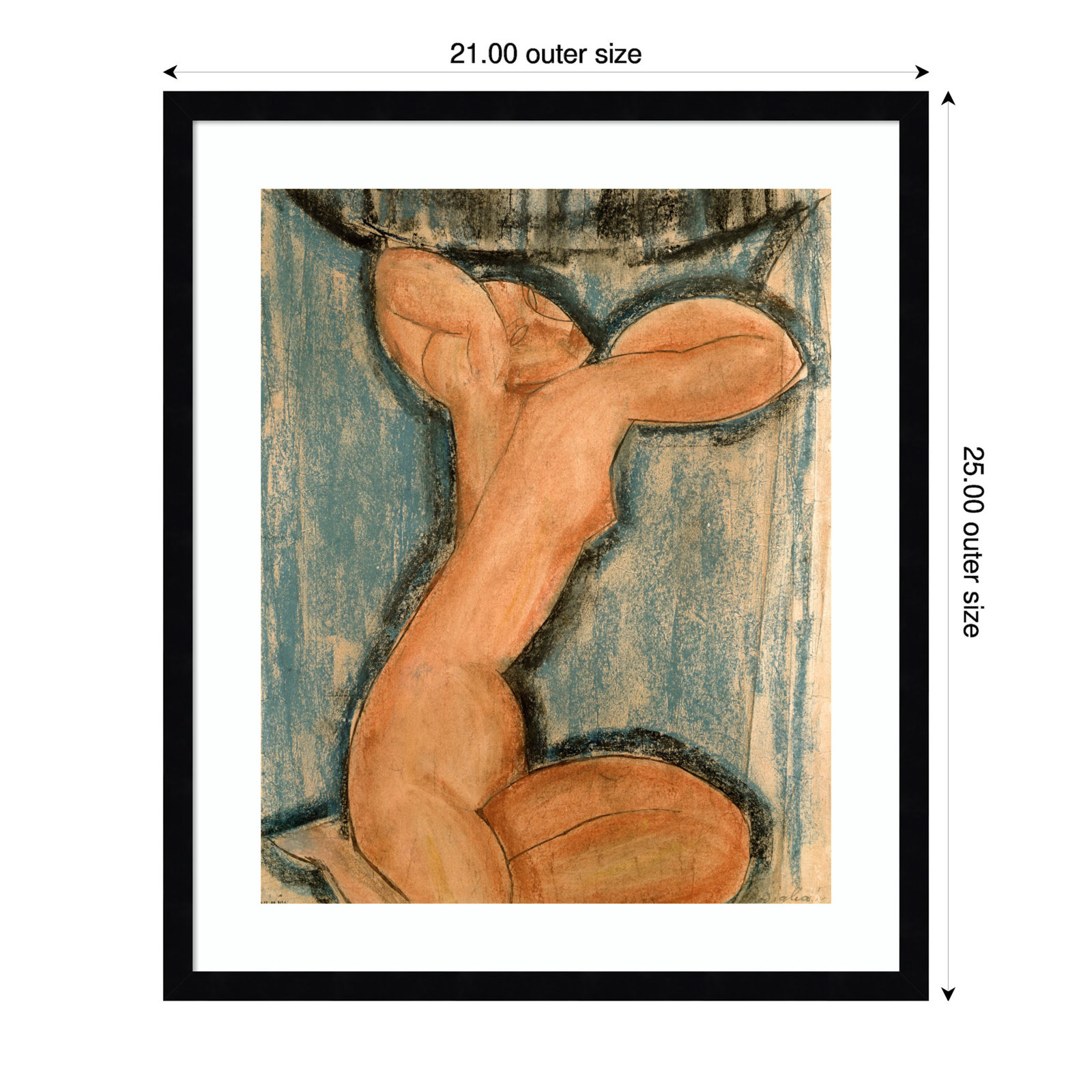 Oakden "Caryatid" Print, 25" H x 21" W, Black