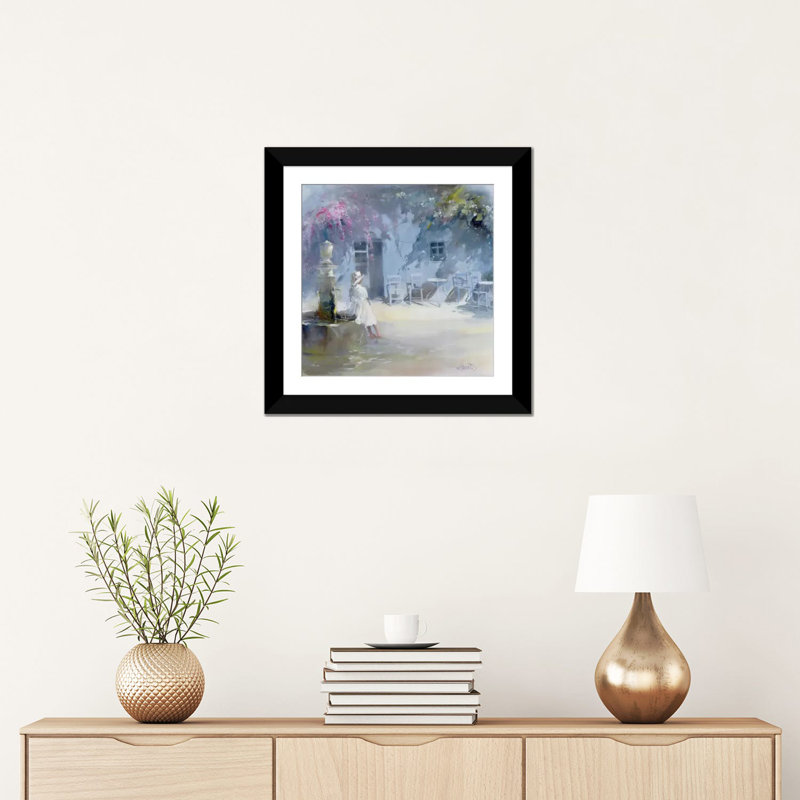 « idyllic blue », impression sur toile, Papier d'art encadré noir, Blanc, H 16 po x l 16 po x P 1 po