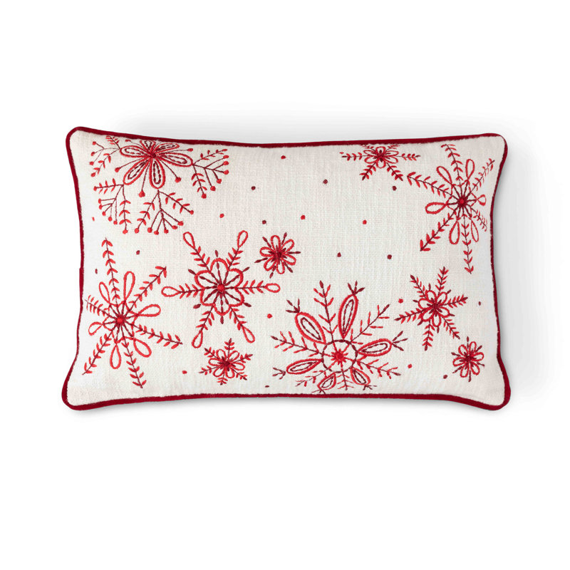 Embroidered Cotton Throw Pillow