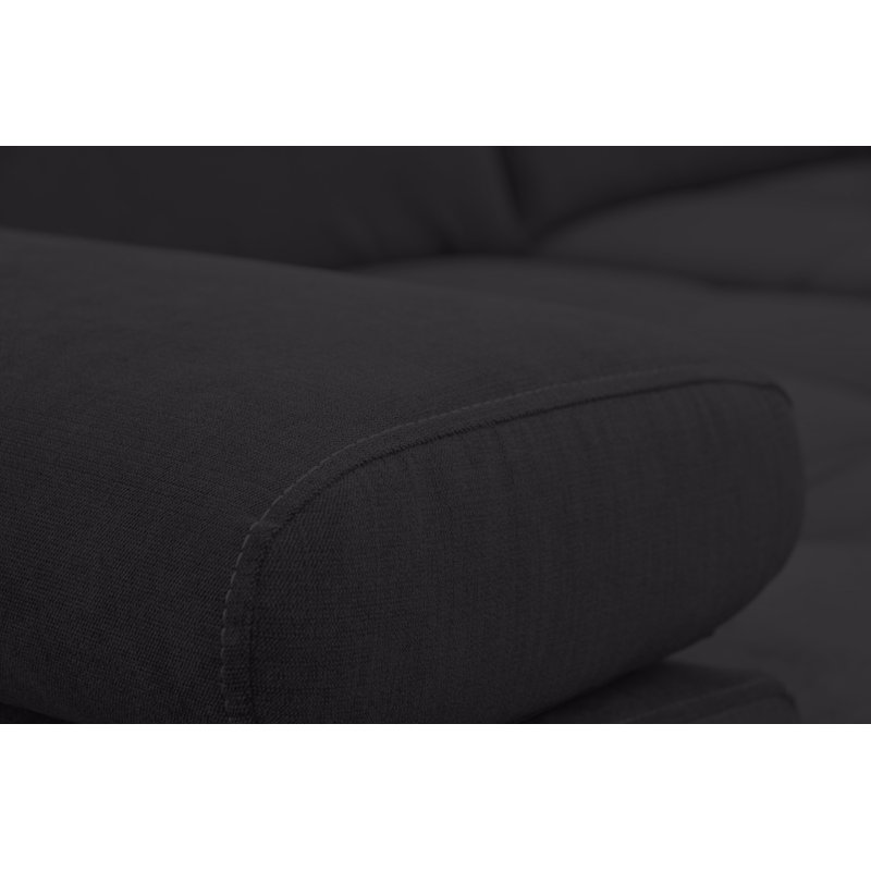 Berrada 5 Seater Corner Sofa, Black, Left Hand Facing