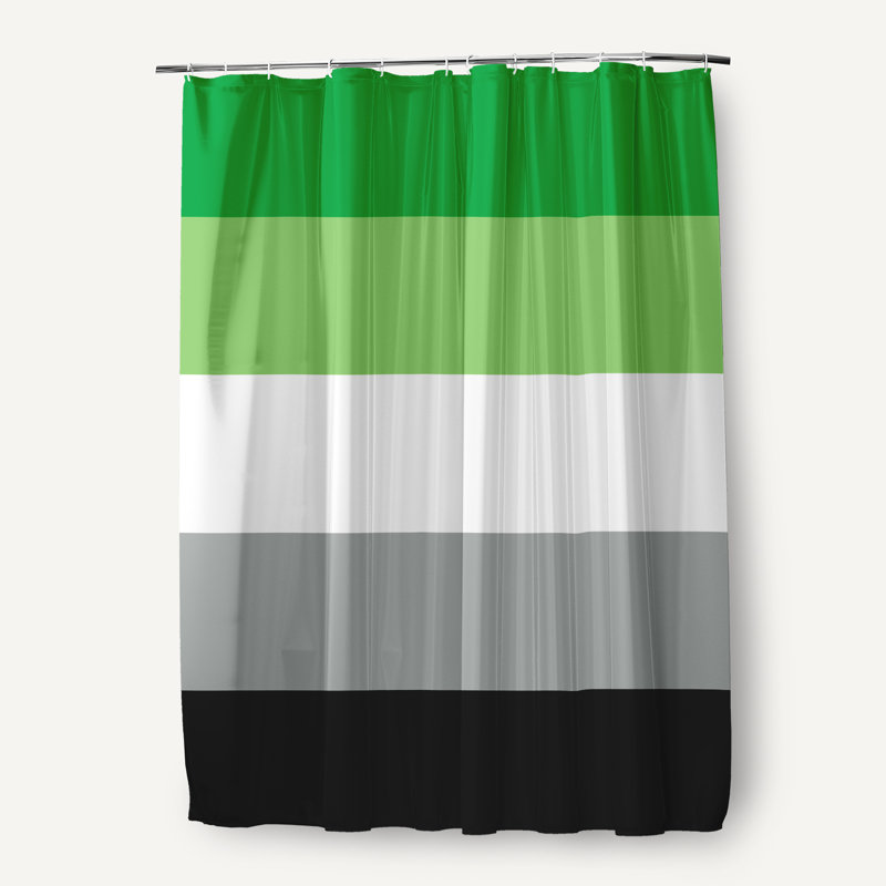 Rideau de douche durable en polyester, Vert / blanc / gris / noir