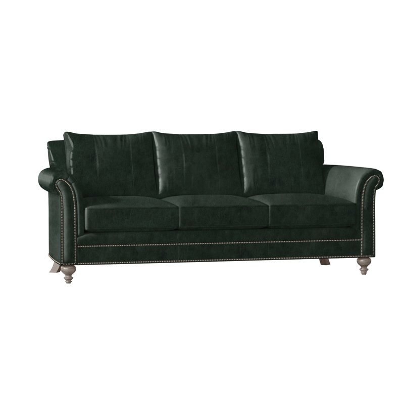 Richardson Sofa, Anilina Hunter Genuine Leather, Stone, French Natural