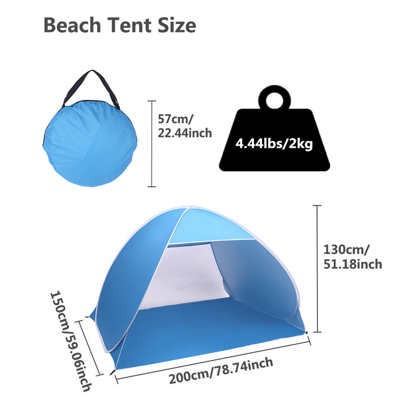 79-Inch Two-Person Blue Camping Tent