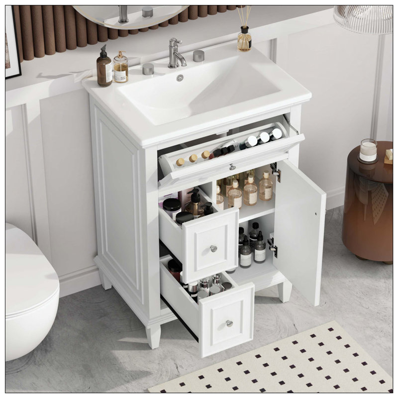 Armoire de meuble-lavabo de salle de bain, White