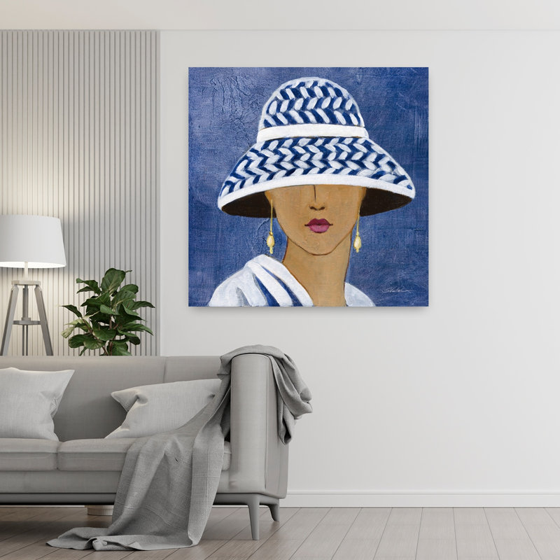 Lady with Hat II, art contemporain, H 48 po x l 48 po