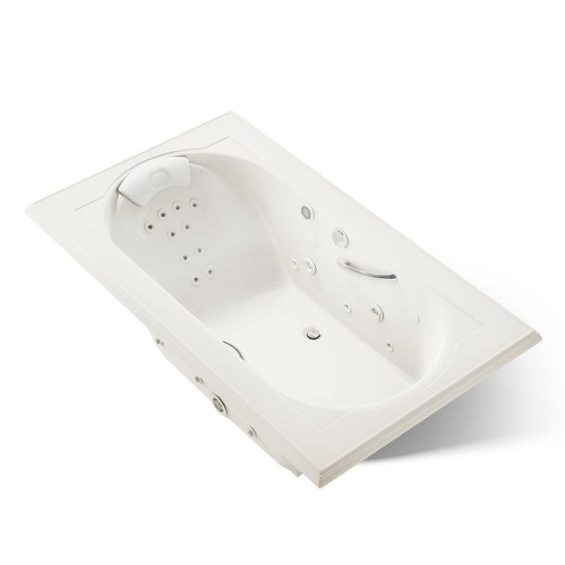 Memoirs 72" x 42" Drop In Combination Bathtub with Faucet, Light, Heater Included, Thunder Gray