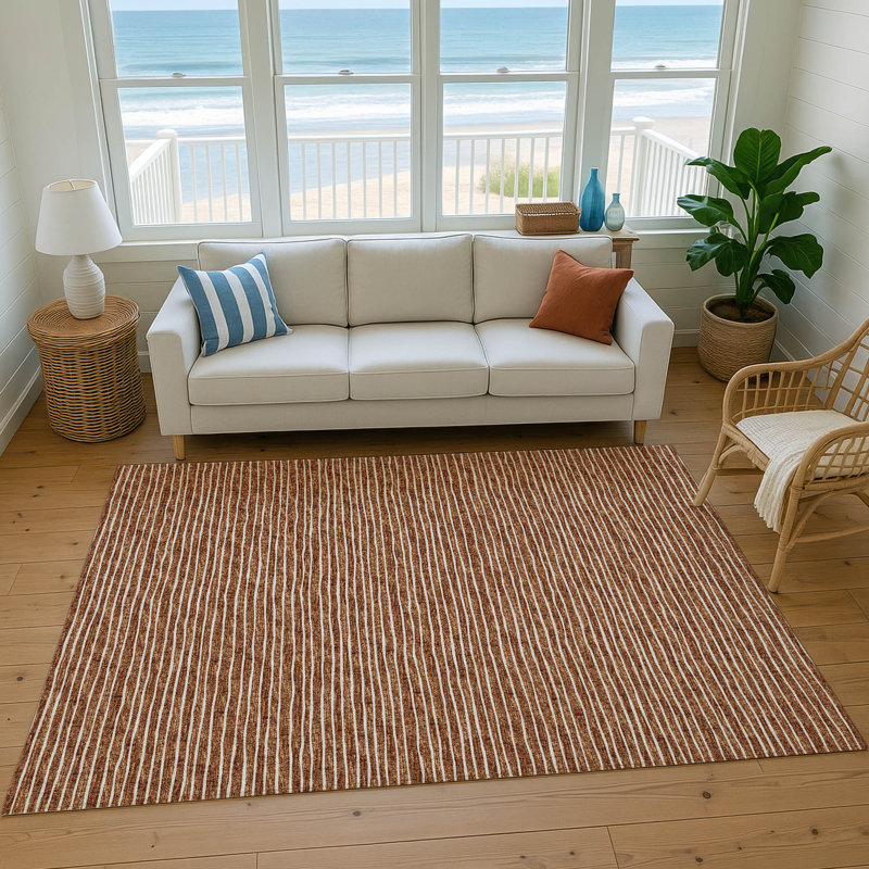 Premium Machine Washable Taylor AMF138 Paprika Rug, Rectangle 5' x 7'6"